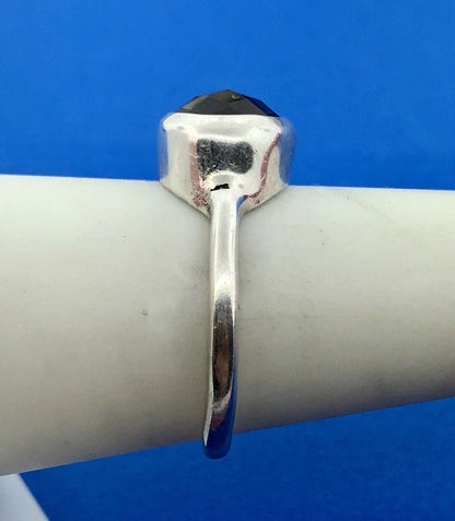 Designer Sterling Silver 925 Oval Smoky Quartz Topaz Fashion Ring