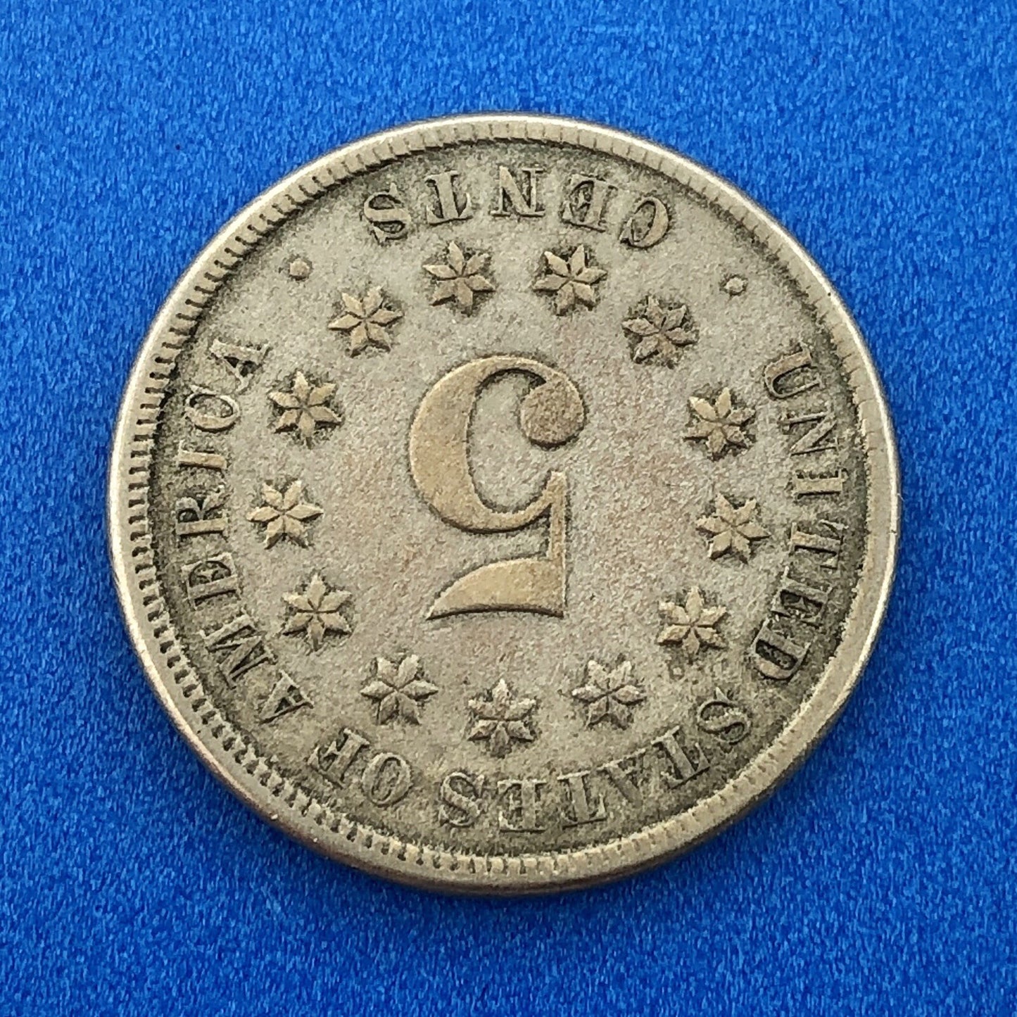 1874 P Shield Nickel Variety 2 Scarce Rare Better Key Philadelphia Mint Coin