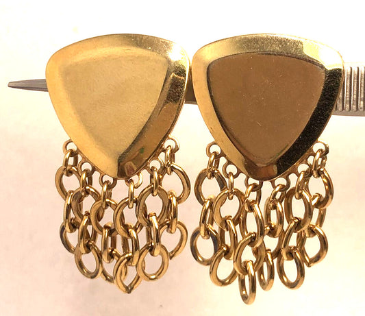 Park Lane Gold-Tone Modernist Triangle Metal Statement Clip On Earrings