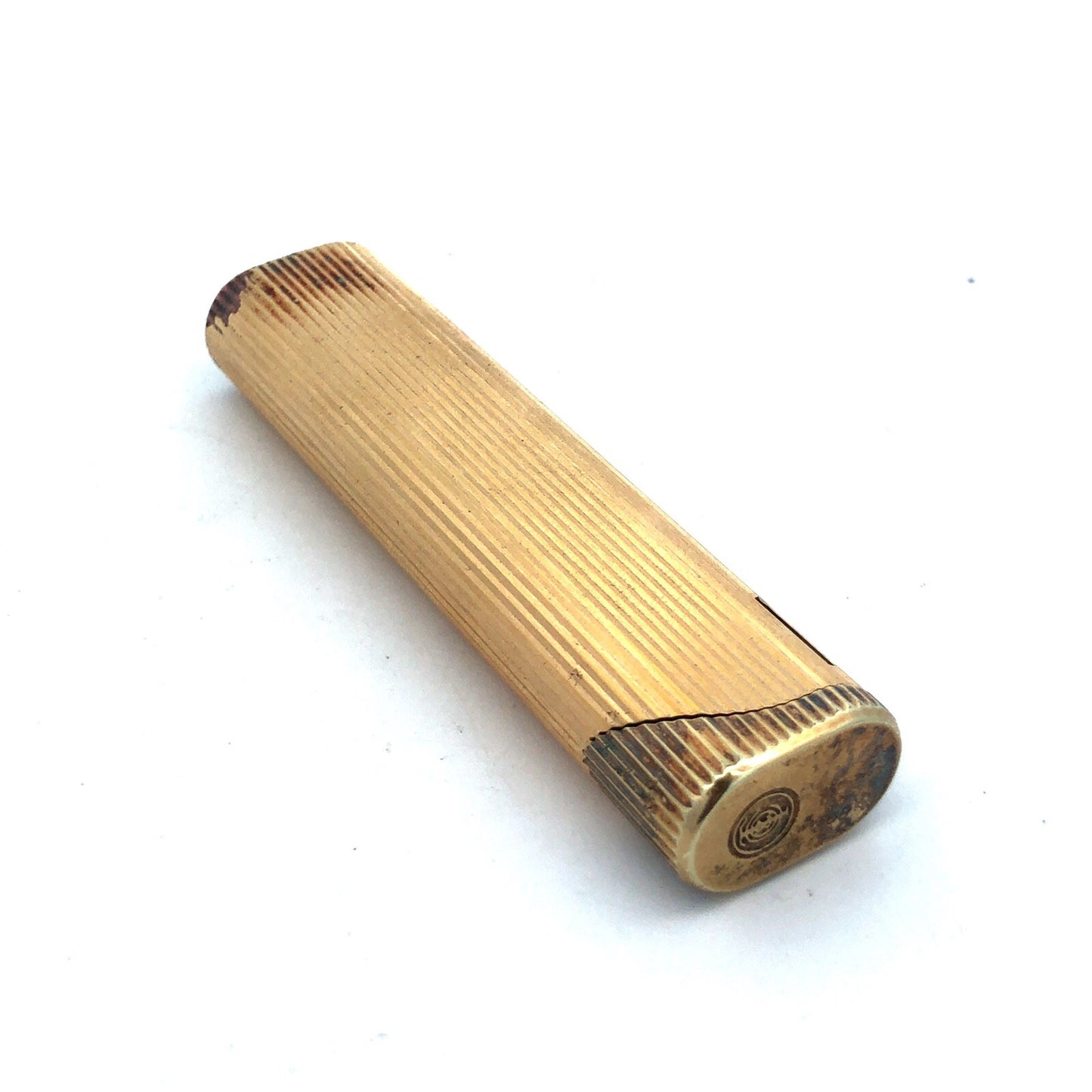 Tiffany & Co Gold Tone Mid Century Ribbed Briquet Slim Butane Lighter