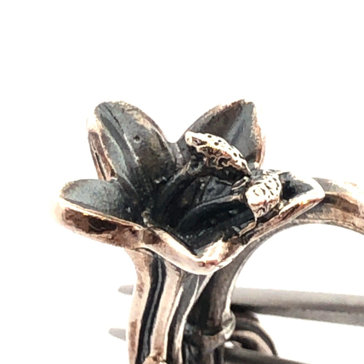 Designer Mignon Faget Sterling Silver Lily Collection Lily Flower Bypass Ring