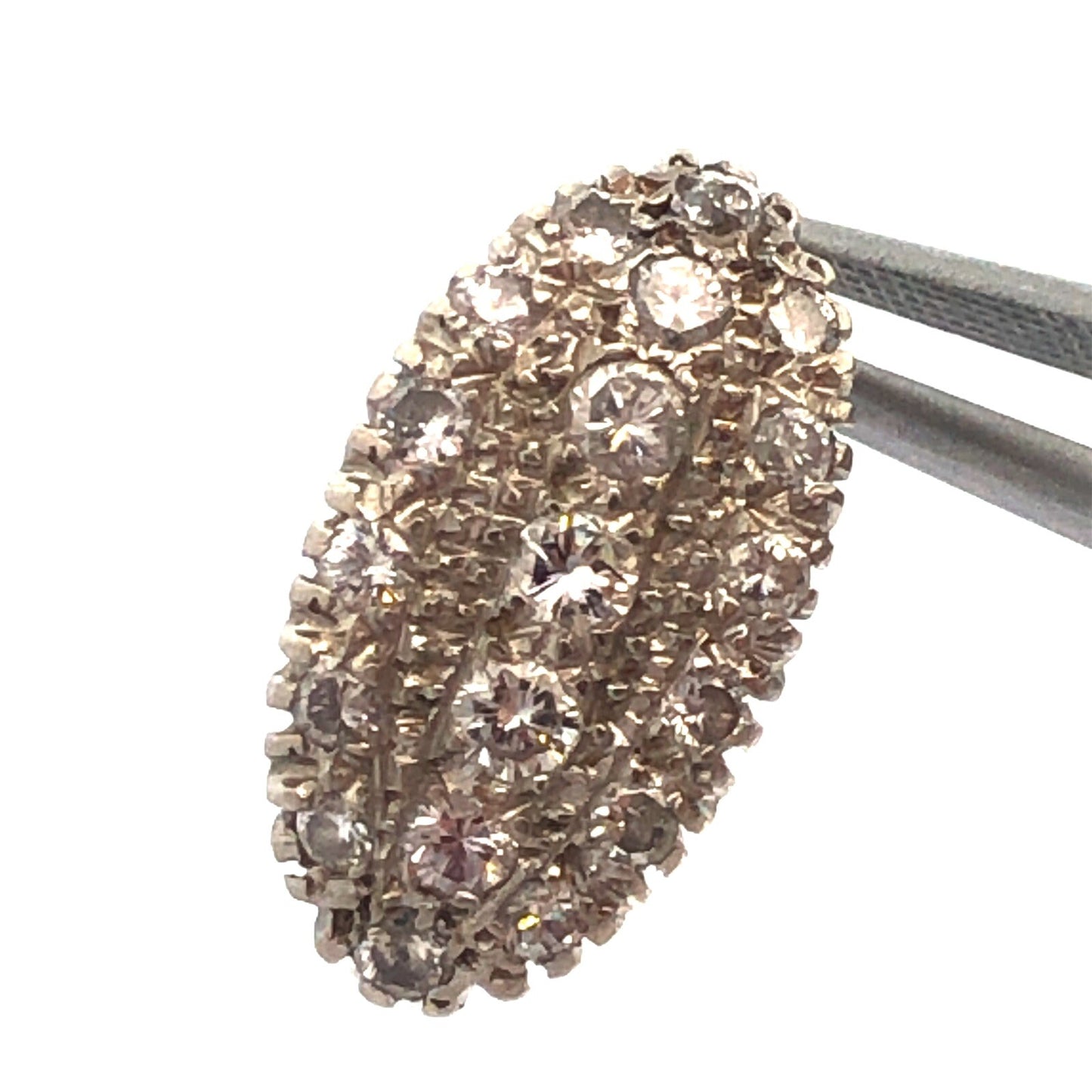 Vintage 14k White Gold Diamond Cluster Ring