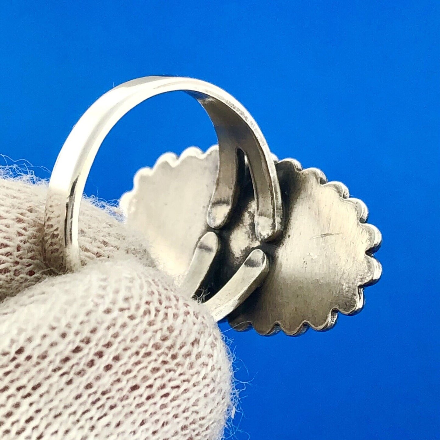 Bell Trading Post 925 Sterling Silver Red Green Jasper Cabochon Statement Ring