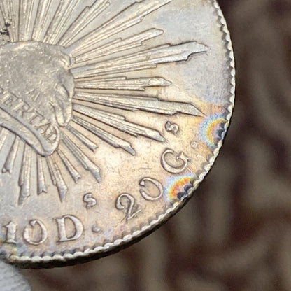 1892 Ga Guadalajara 8 Reales J.S. .903 Silver Mexico Better Date Coin