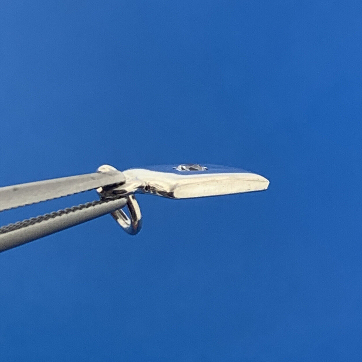 Designer SE Sterling Silver 925 Round Cut Sparkling CZ Square Dangle Pendant