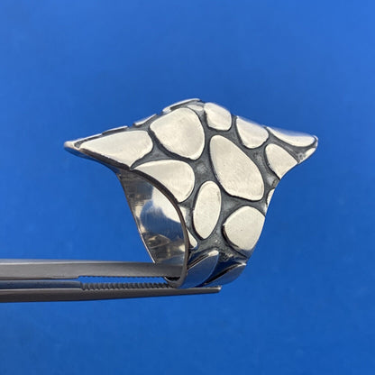 Vintage Taxco Mexico ATI Sterling Silver 925 Modernist Statement Dome Ring