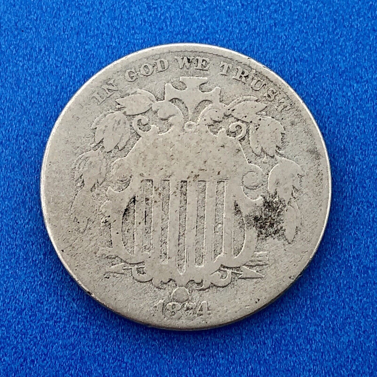 1874 P Shield Nickel Variety 2 Scarce Rare Better Key Philadelphia Mint Coin