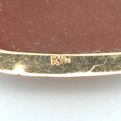 Victorian 14K Yellow Gold Carved Rectangle Cameo of Woman Child Pendant Brooch