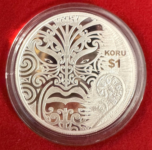 2013 New Zealand S $1 Silver Proof Koru Maori Art Coin Original Mint Packaging
