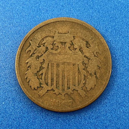 1864 P Bronze Two-Cent Piece Four Coin Mixed Date Union Shield Philadelphia Lot