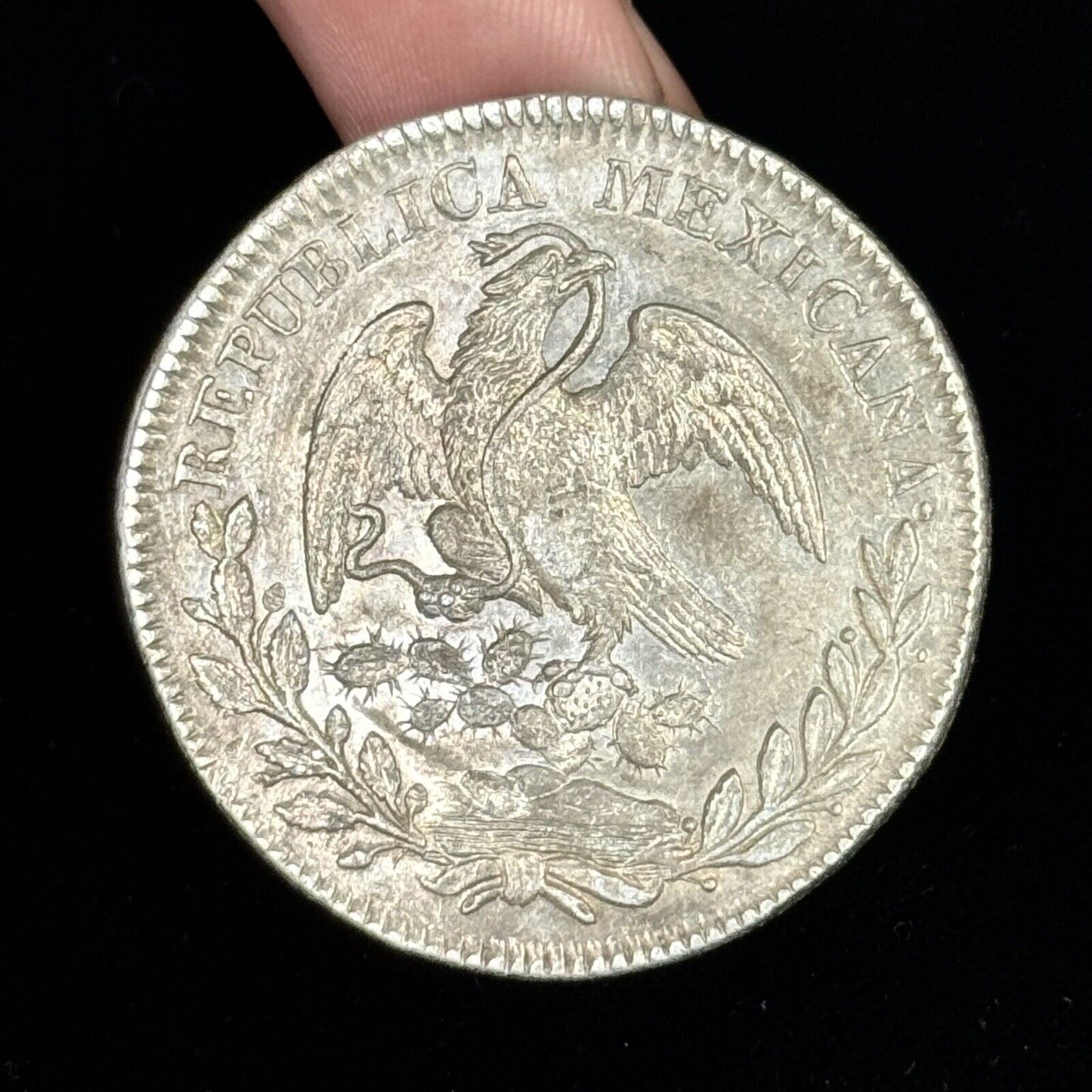 1825 Zs Zacatecas Mexico 8 Reales .903 Silver A.Z. Cap & Rays Libertad Coin