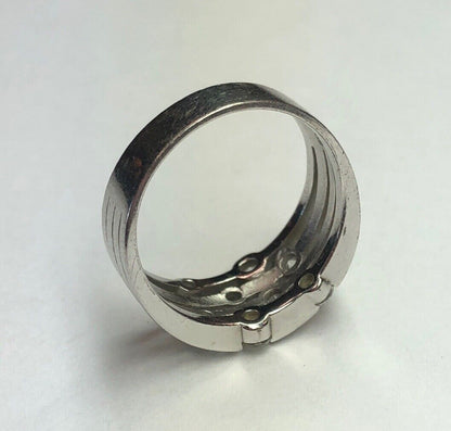 Designer Sterling Silver 925 Cubic Zirconia Station Wedding Anniversary Ring