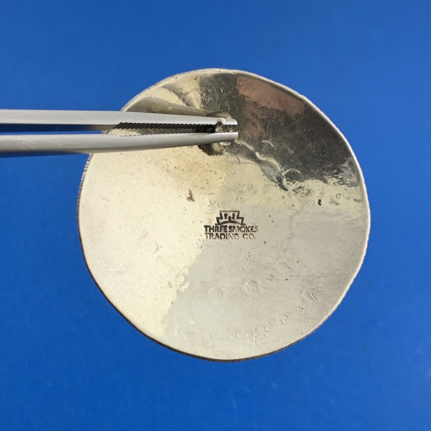 Three Smokes Trading Co 925 Sterling Silver Native American Concho Stud Earrings