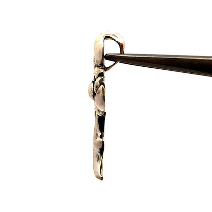 925 Sterling Silver Gothic Swirl Cross Pendant