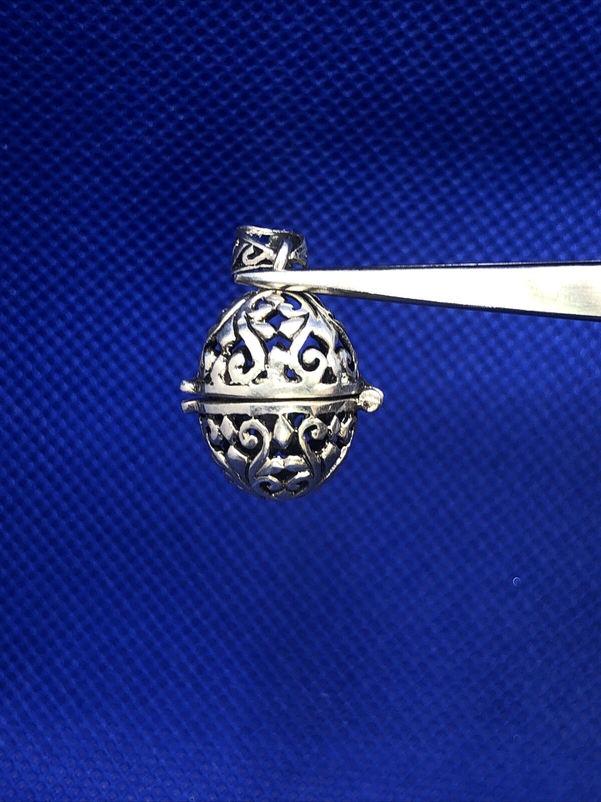 Designer JBB 925 Sterling Silver Scroll Egg Prayer Locket Pendant