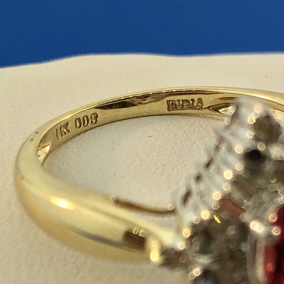 Stunning 14K Yellow White Gold Diamond Pink Tourmaline Engagement Occasion Ring