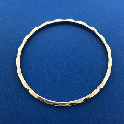 Vintage 925 Sterling Silver Taxco TC-61 Shadow Box Modernist Bangle Bracelet
