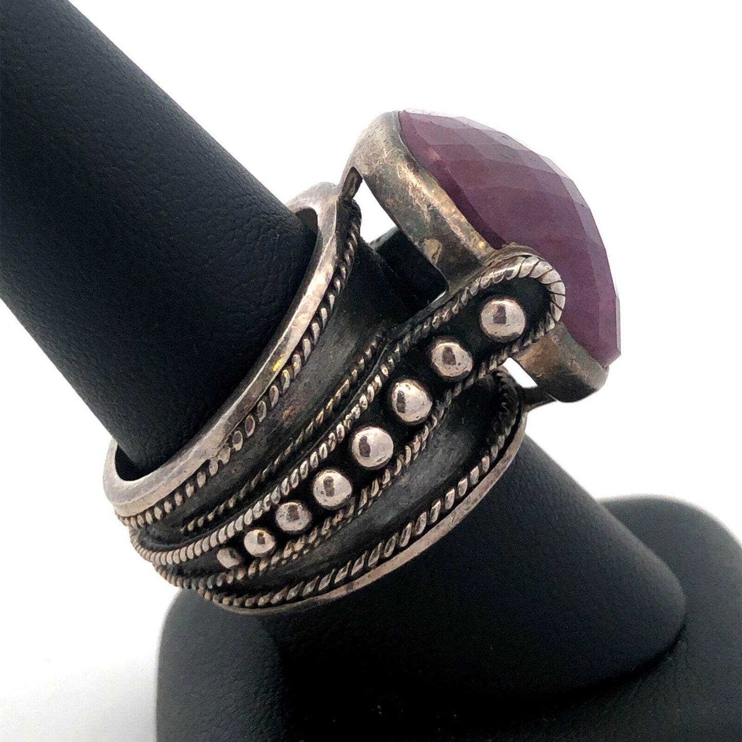 Designer 925 Sterling Silver Oval Cushion Ruby Statement Cocktail Ring