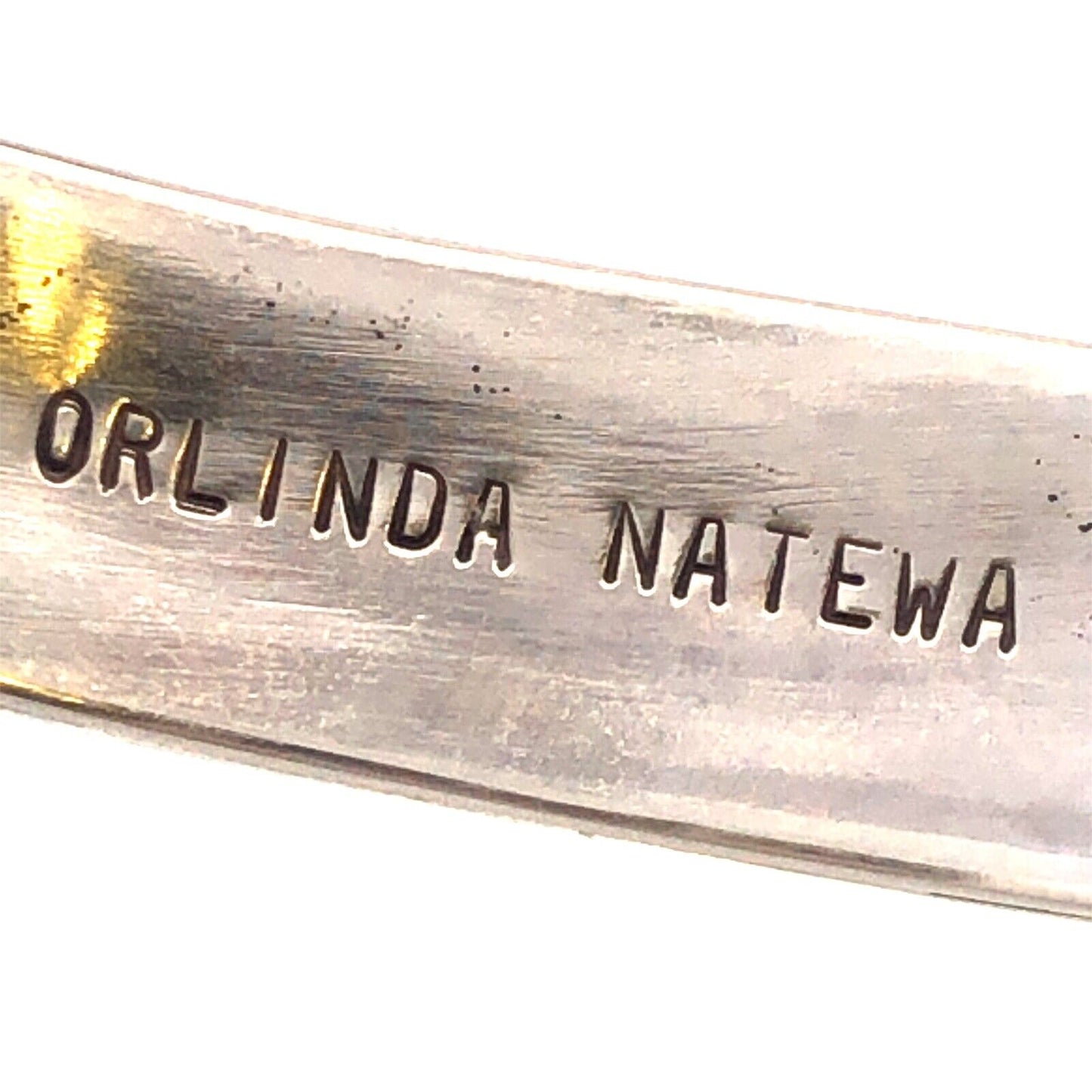 Native American Orlinda Natewa 925 Sterling Silver Multi-Stone Cuff Bracelet