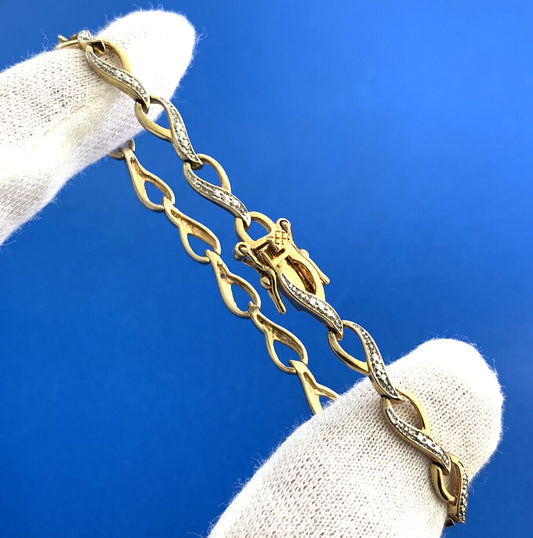Designer RSE Vermeil 925 Sterling Silver Diamond Tennis Bracelet