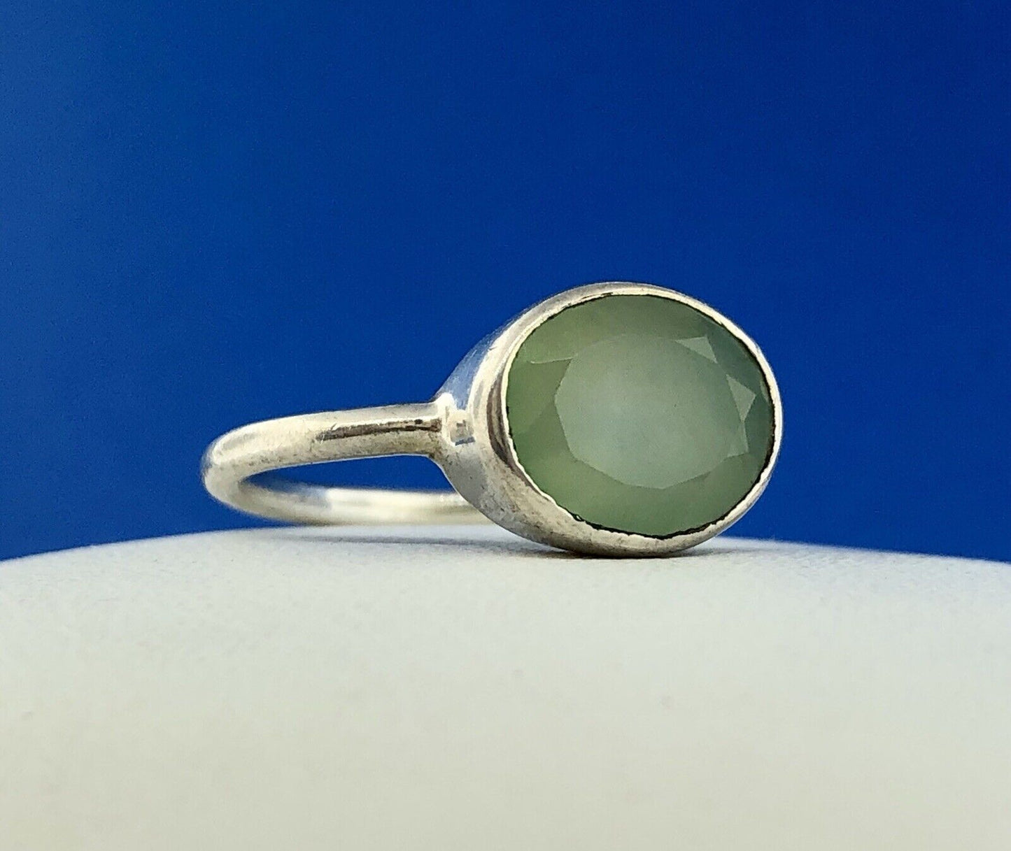 Designer Sterling Silver 925 Oval Green Aventurine Fashion Ring