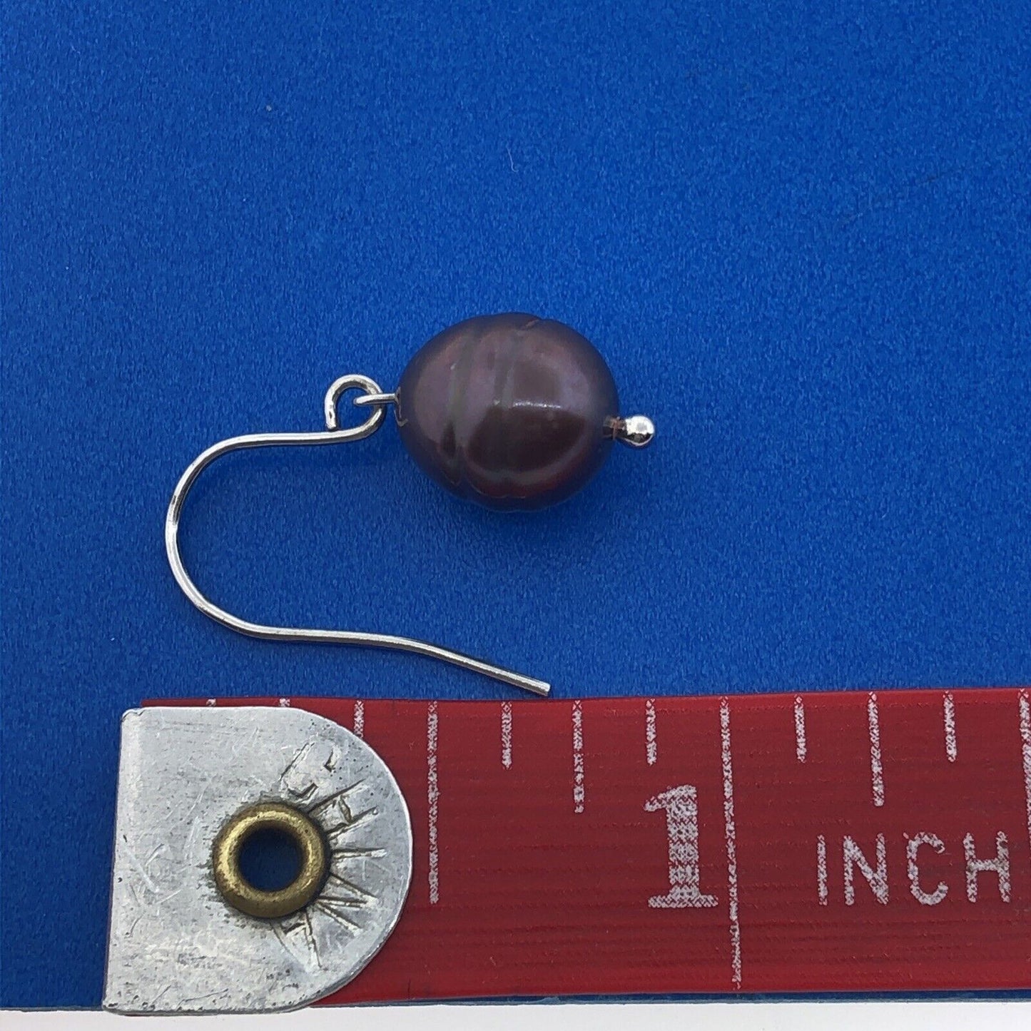 Honora Collection 925 Sterling Silver Oval Burgundy Pearl Drop Dangle Earrings