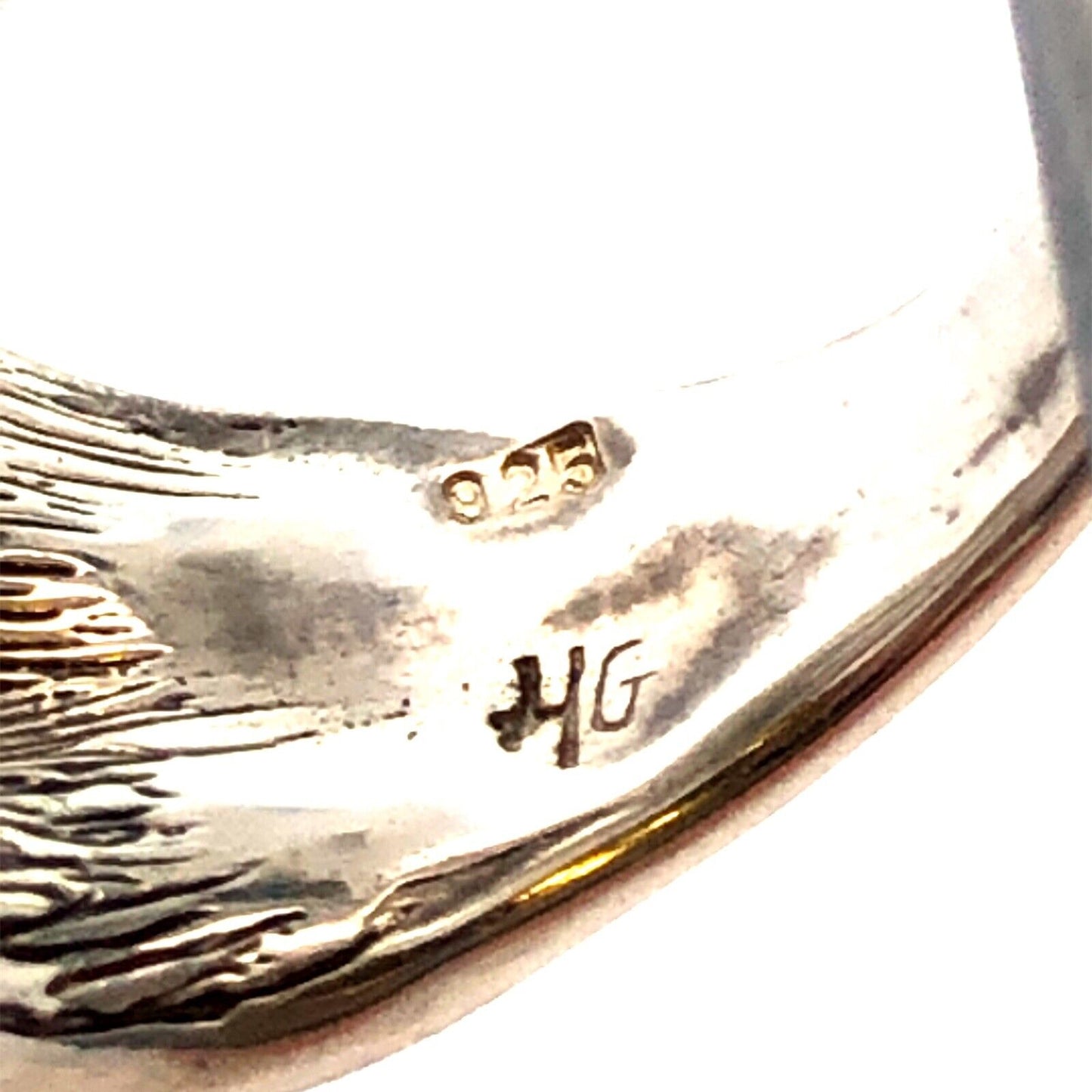 Designer Hagit Gorali Israel 925 Sterling Silver Textured Wave Wide Band Ring