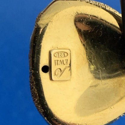 Designer 925 Sterling Silver Vermeil Polished & Textured Modernist Knot Earrings