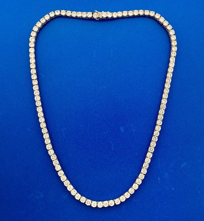 Glamorous Designer Sterling Silver Cubic Zirconia CZ Statement Tennis Necklace