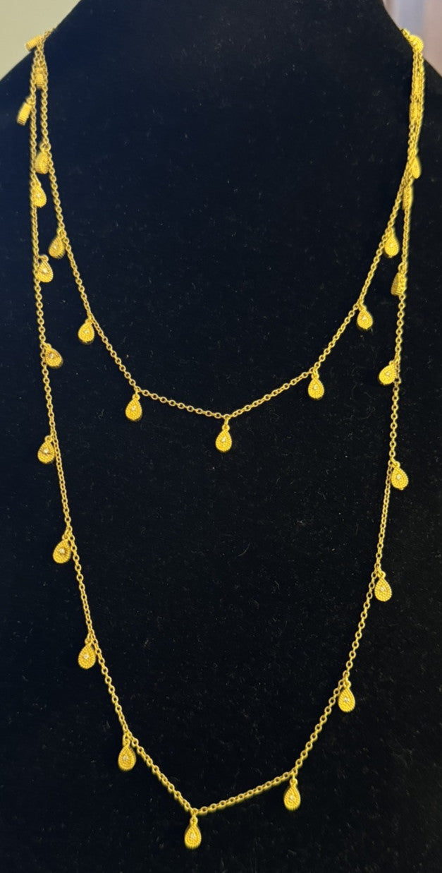 Freida Rothman 14K Gld Plt 925 Sterling Silver Cubic Zirconia Station Necklace