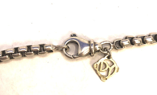 Designer David Yurman 925 Sterling Silver 14K Gold 22.5 Inch Box Chain Necklace