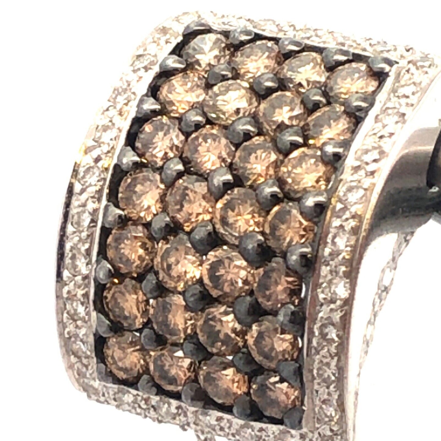 18K White Gold Champagne Diamond Pendant 2tcw