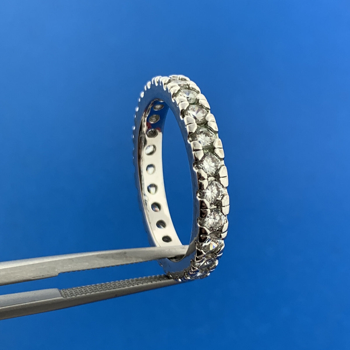 Sterling Silver 925 Cubic Zirconia CZ Infinity Eternity Anniversary Band Ring