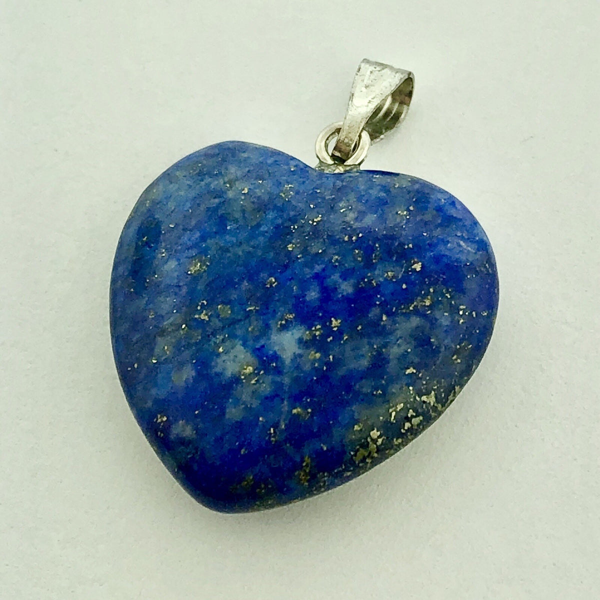 Ladies Silver Tone Lapis Lazuli Heart Power Vision Spirit Statement Pendant