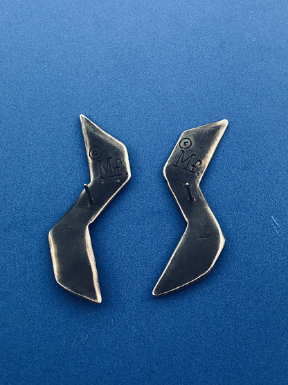 Vintage Mignon Faget Sterling Silver 925 Large Bow Earrings