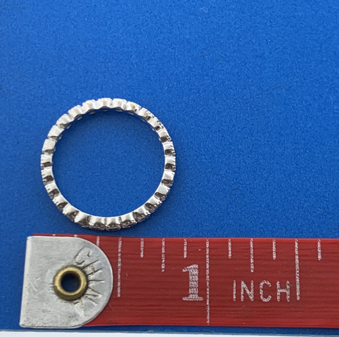 Stackable Sterling Silver 925 ATI Round Cubic Zirconia Eternity Bridal Ring