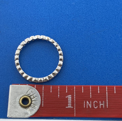 Stackable Sterling Silver 925 ATI Round Cubic Zirconia Eternity Bridal Ring