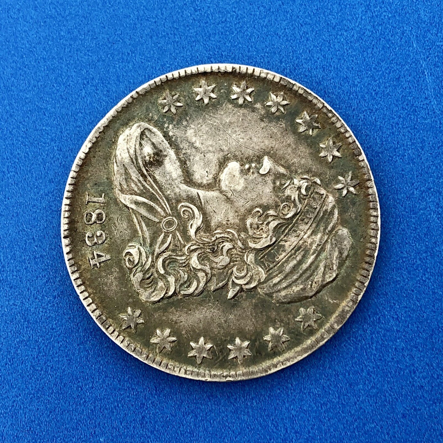 1834 P Capped Bust Silver Half Dollar 50c Small Date Small Letters Small Stars