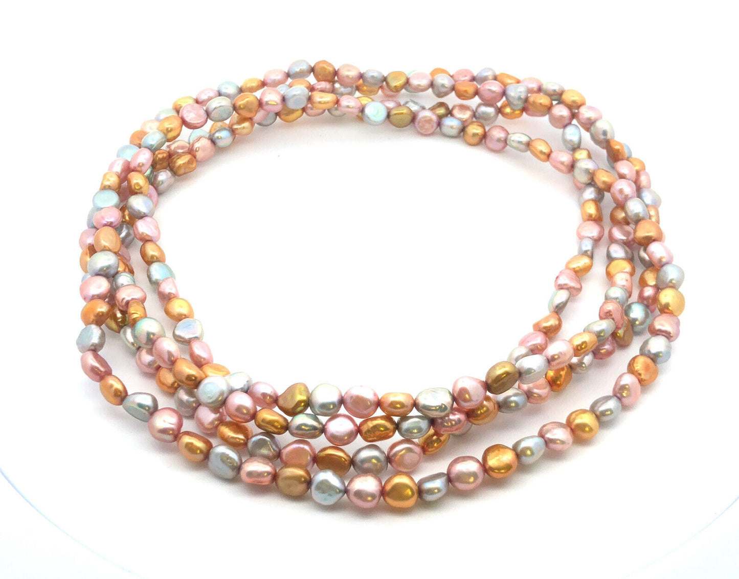 Honora Gold Silver Pink Pearl 4 Piece Statement 3 Bracelet 1 Necklace Lot