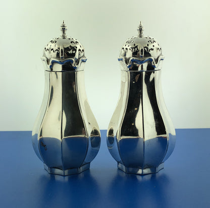 1904 M&B Marston & Bayliss Birmingham Sterling Silver 925 Salt Pepper Shaker Set