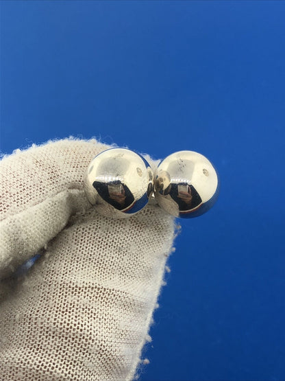 Classic 925 Sterling Silver Silver Bead Ball Statement Stud Earrings