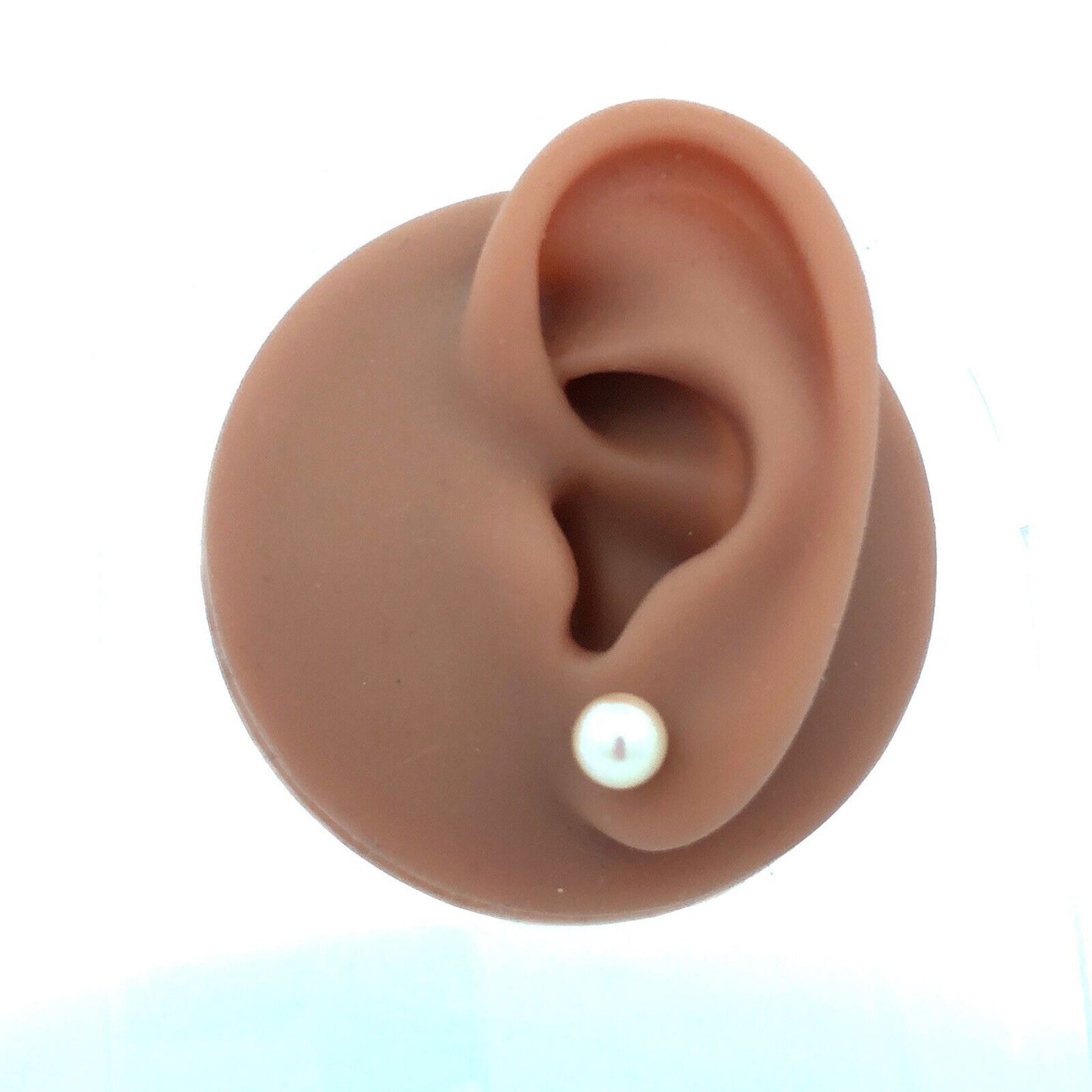 Designer 14K Yellow Gold Round Pearl Ball Stud Earrings