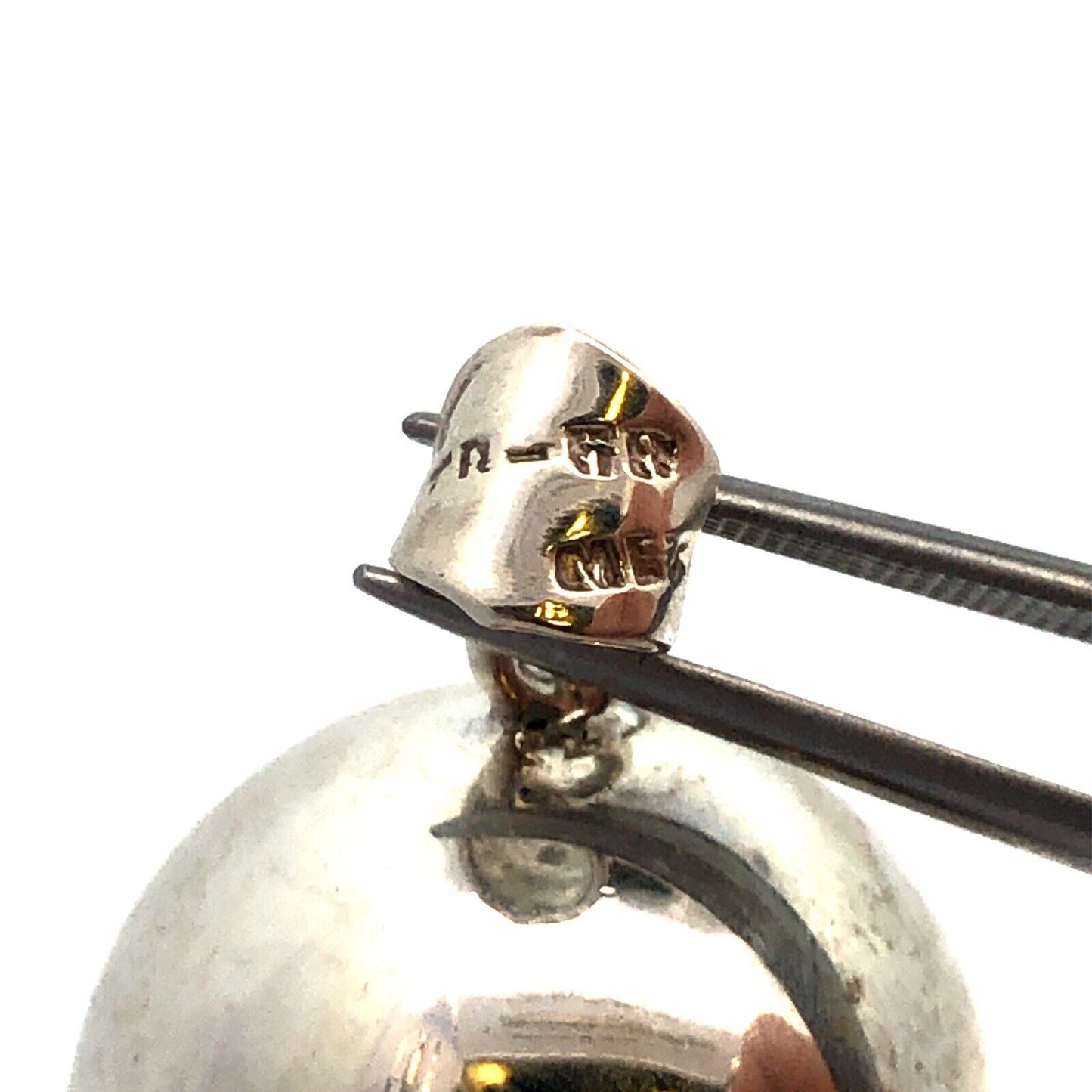 Taxco Mexico 925 Sterling Silver Round Ball Bell Jingle Chime Pendant