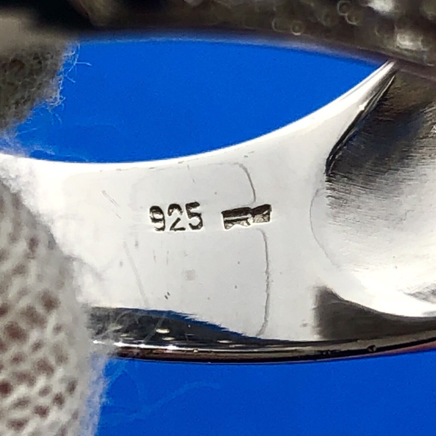 Stunning Sterling Silver 925 Black and White Cubic Zirconia Dome Ring Size 10.75