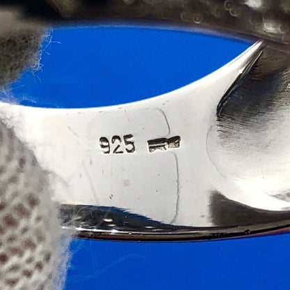 Stunning Sterling Silver 925 Black and White Cubic Zirconia Dome Ring Size 10.75