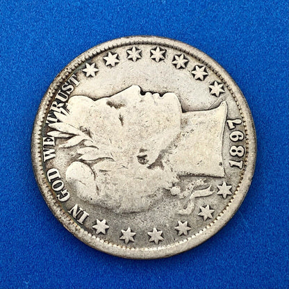 1897 P Silver Barber Half Dollar Better Key Date Philadelphia Coin Rare Scarce