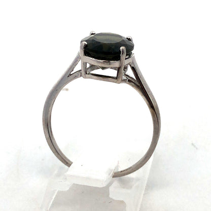 Designer TGGC 925 Sterling Silver Oval Green Tourmaline Solitaire Ring