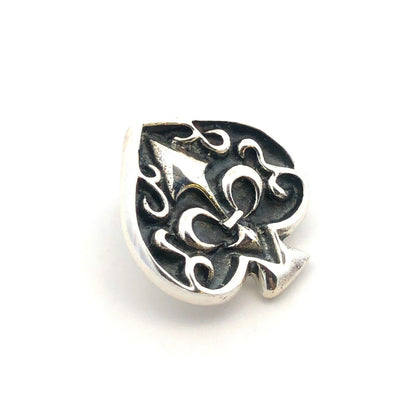 Retro 925 Sterling Silver Scroll Itaglio Spade Shaped Pendant