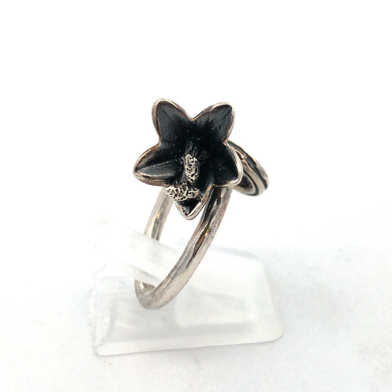 Designer Mignon Faget Sterling Silver Lily Collection Lily Flower Bypass Ring