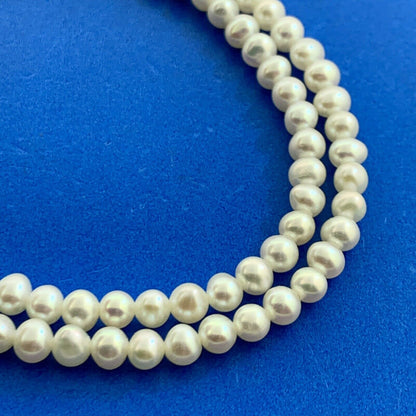 Designer RTI 10K Yellow Gold White Pearl Beaded Necklace